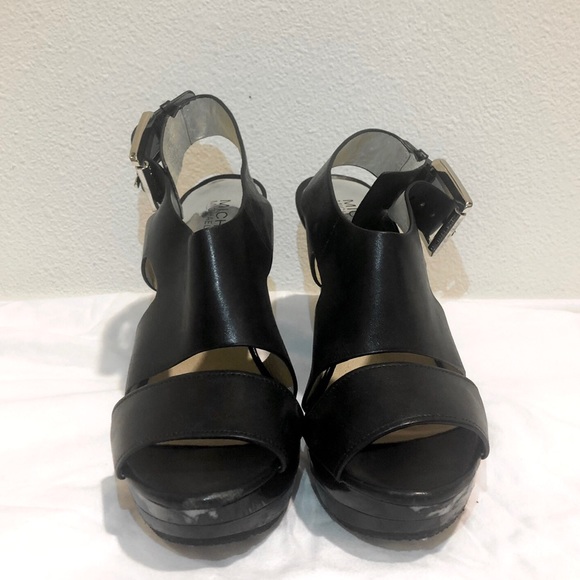 MICHAEL Kors Carla Leather Platform Sandal BLACK - Picture 2 of 9
